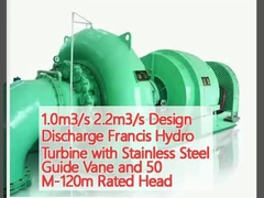 1.0m3/s 2.2m3/s Дизайн разряда Фрэнсис гидротурбина с нержавеющей сталью руководство вана и 50 M-120m номинальной головы