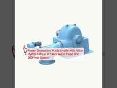 Производство электроэнергии сделано простым с помощью гидротурбины Пелтона при 134 м водонапорности и 600 р/мин скорости