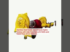 Гидротурбина из нержавеющей стали с скоростью ввода 2 м3/с и номинальным потоком 0,3-100 м3/с