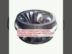 500-1500 р/мин Номинальная скорость Фрэнсис гидротурбина с проектным разрядом 1,0 м3/с 2,2 м3/с и скоростью ввода 2 м3/с
